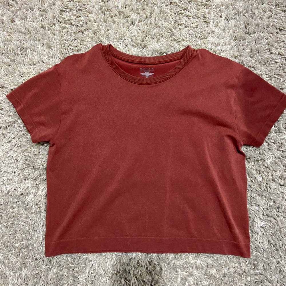 athleta mineral wash crop tee XS